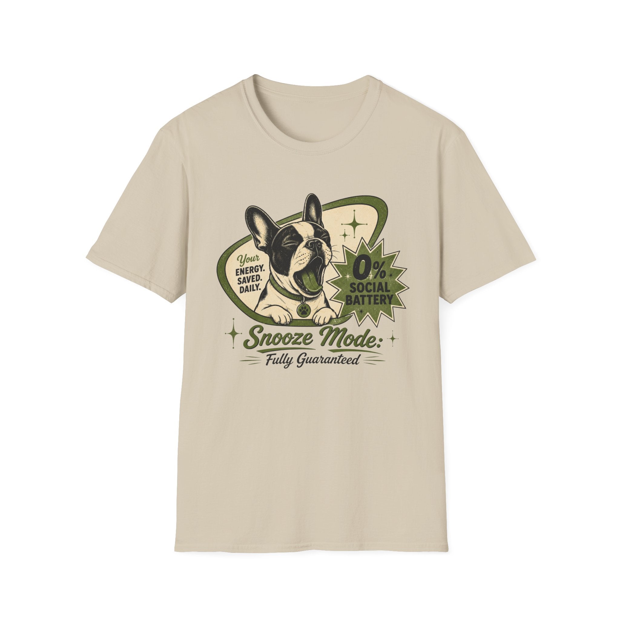 0% Social Battery French Bulldog T-shirt