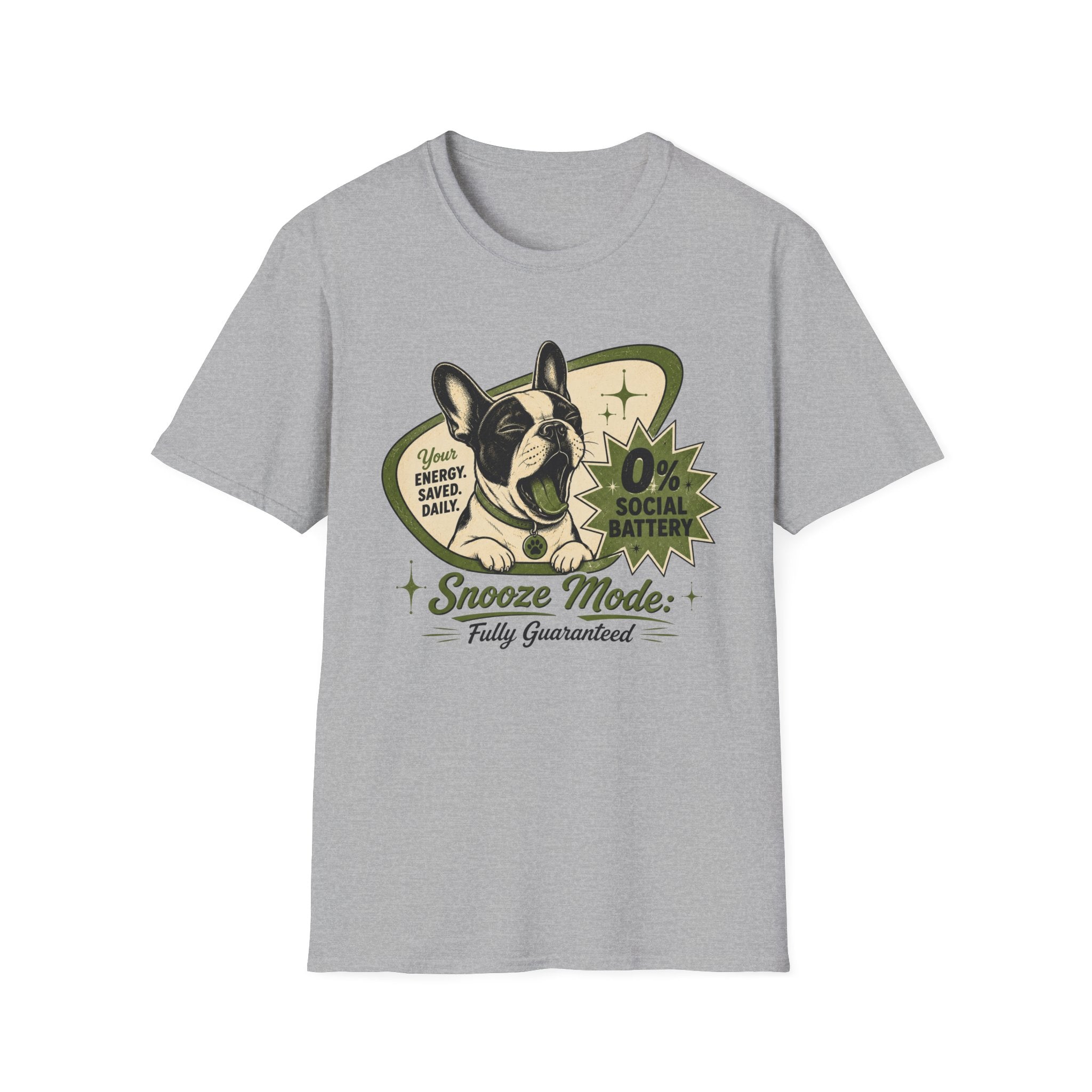 0% Social Battery French Bulldog T-shirt
