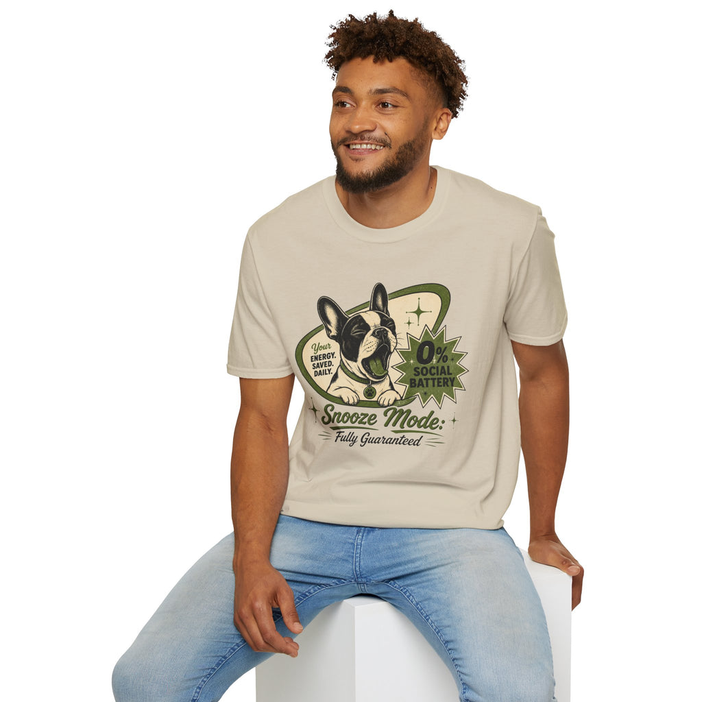 0% Social Battery French Bulldog T-shirt