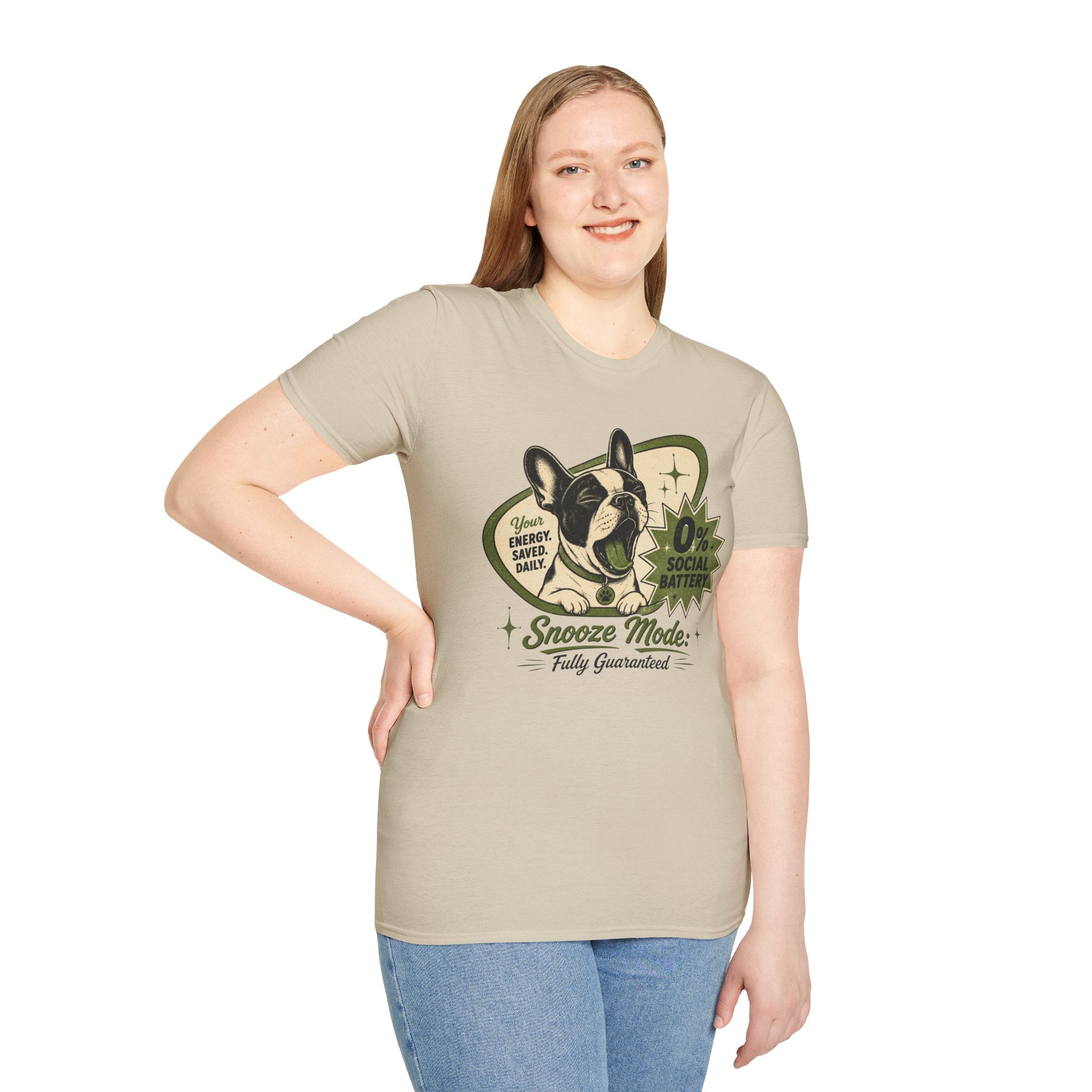 0% Social Battery French Bulldog T-shirt