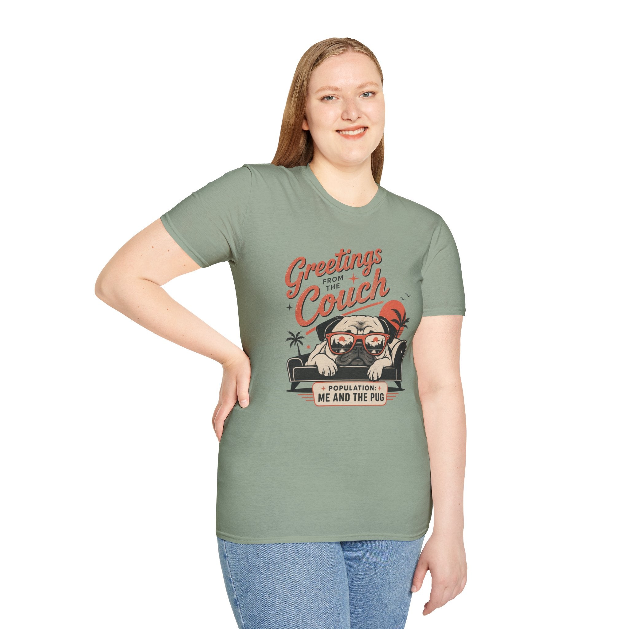 Greetings From The Couch Pug T-Shirt