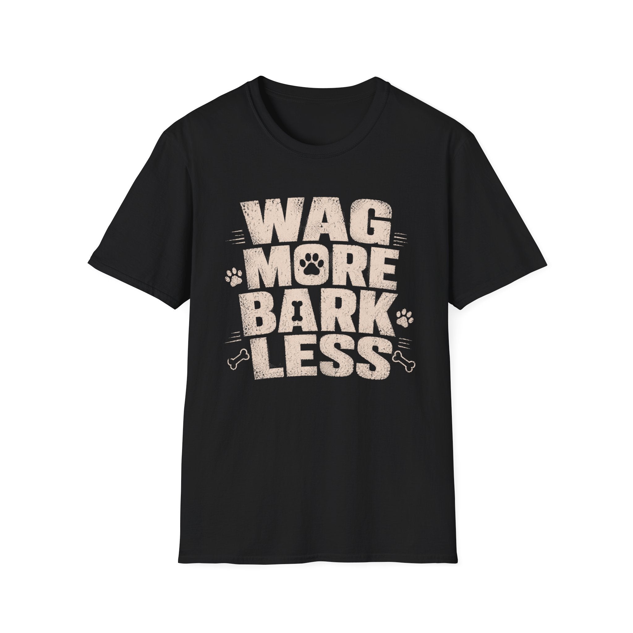 Wag More Bark Less T-Shirt — Funny Dog Lover Tee