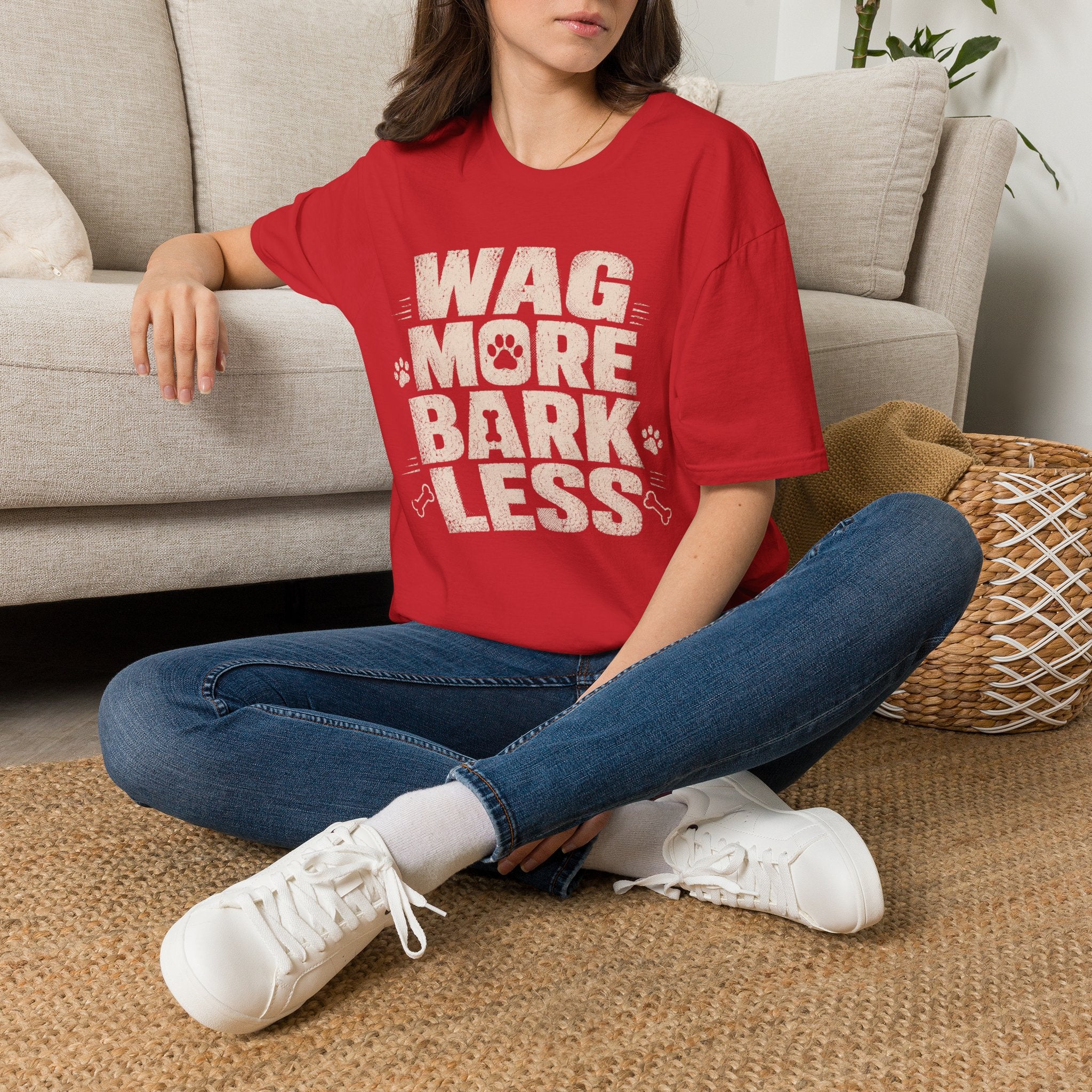 Wag More Bark Less T-Shirt — Funny Dog Lover Tee