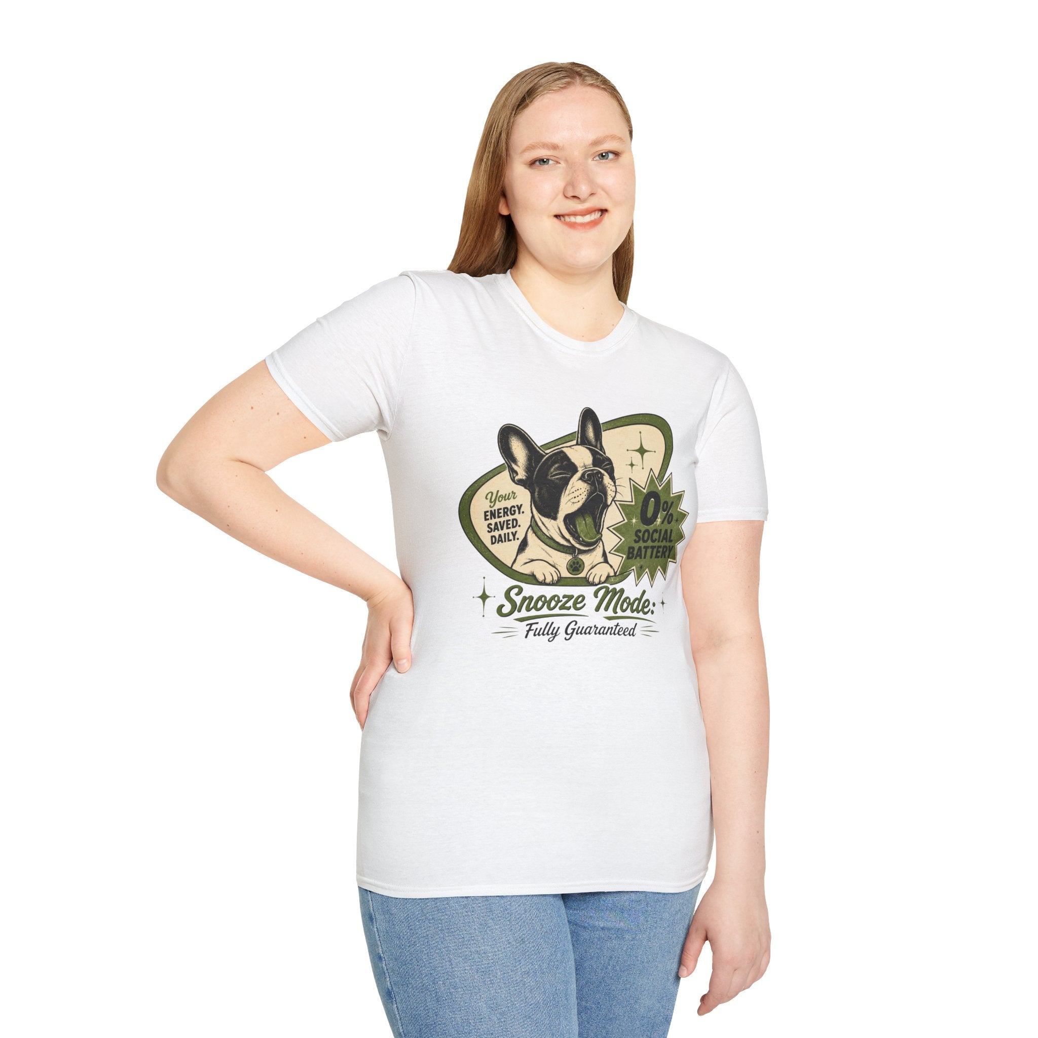 0% Social Battery French Bulldog T-shirt