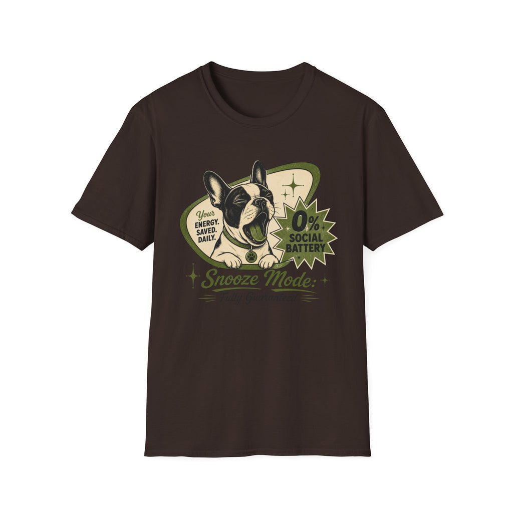 0% Social Battery French Bulldog T-shirt