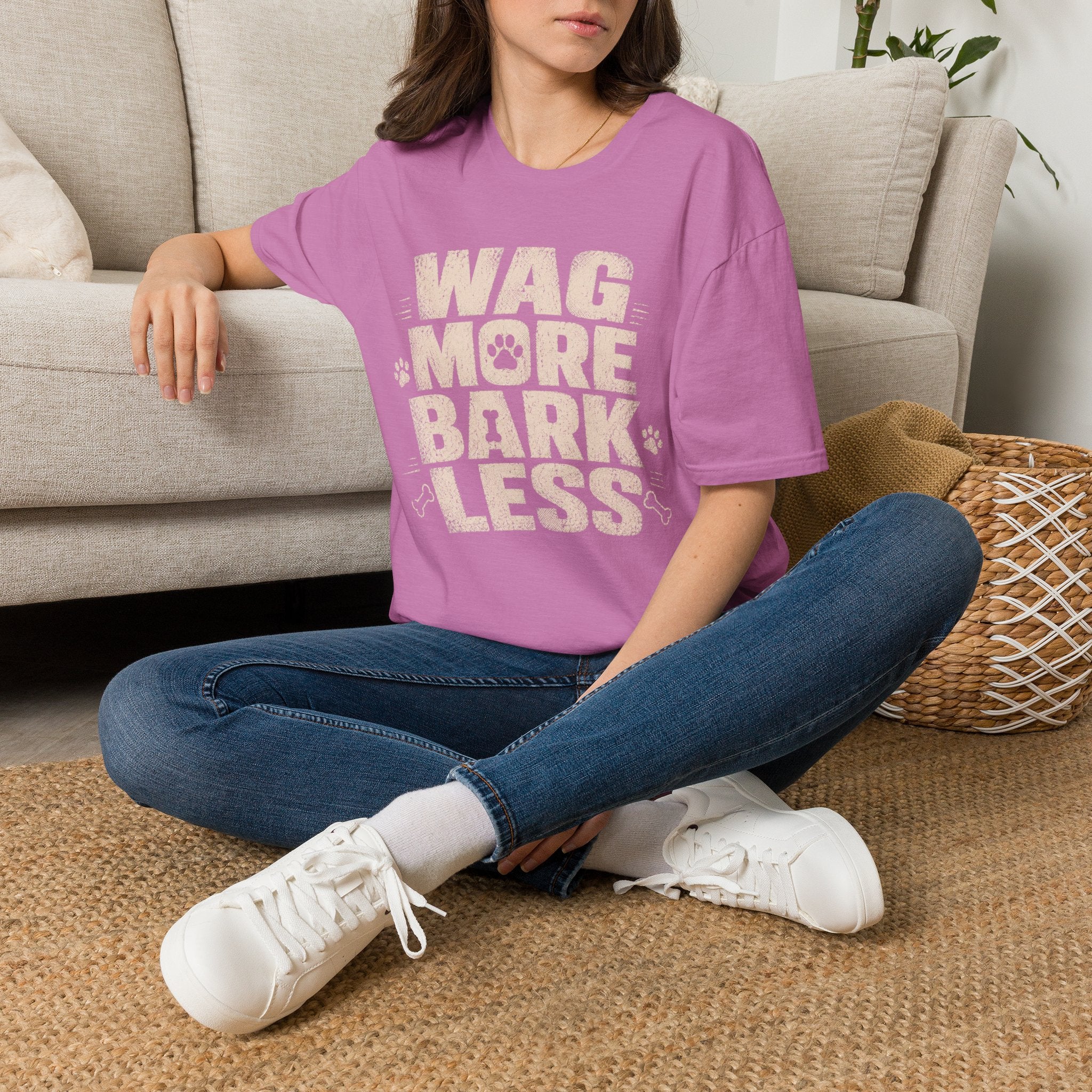 Wag More Bark Less T-Shirt — Funny Dog Lover Tee