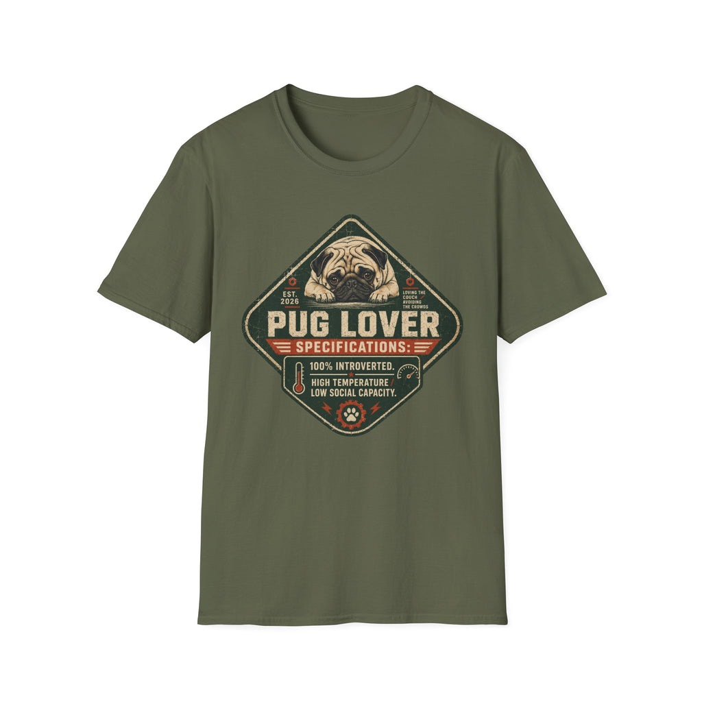 Vintage Pug Graphic Tee for Dog Owners —  Pug Lover T-Shirt