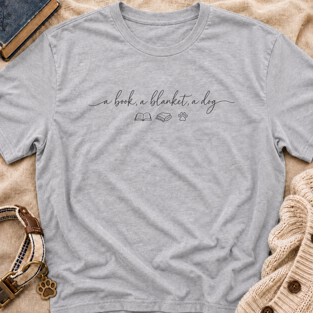Book Blanket Dog T-Shirt