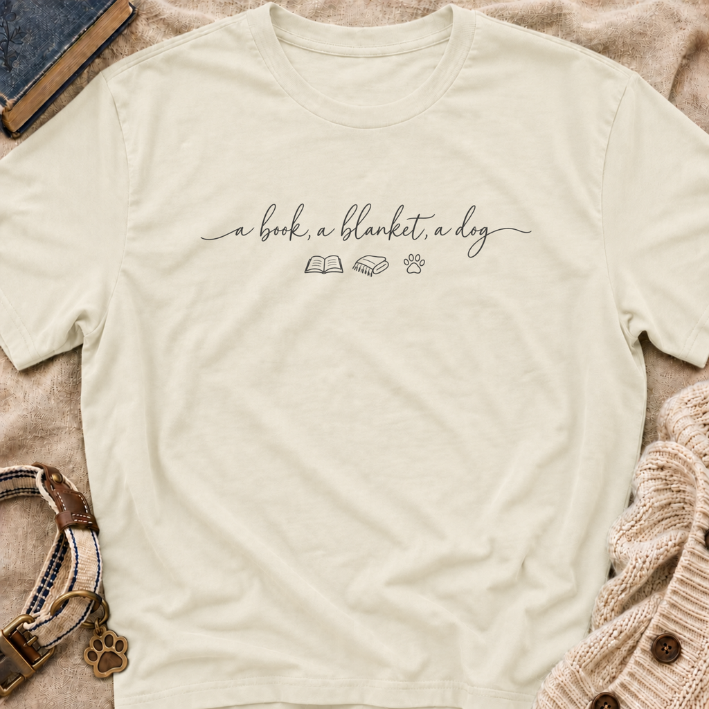 Book Blanket Dog T-Shirt