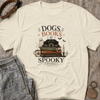 Dogs Books Spooky Things T-Shirt