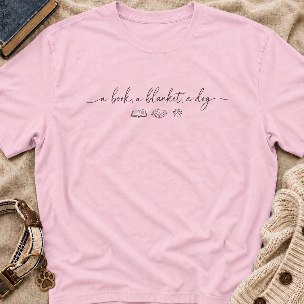 Book Blanket Dog T-Shirt