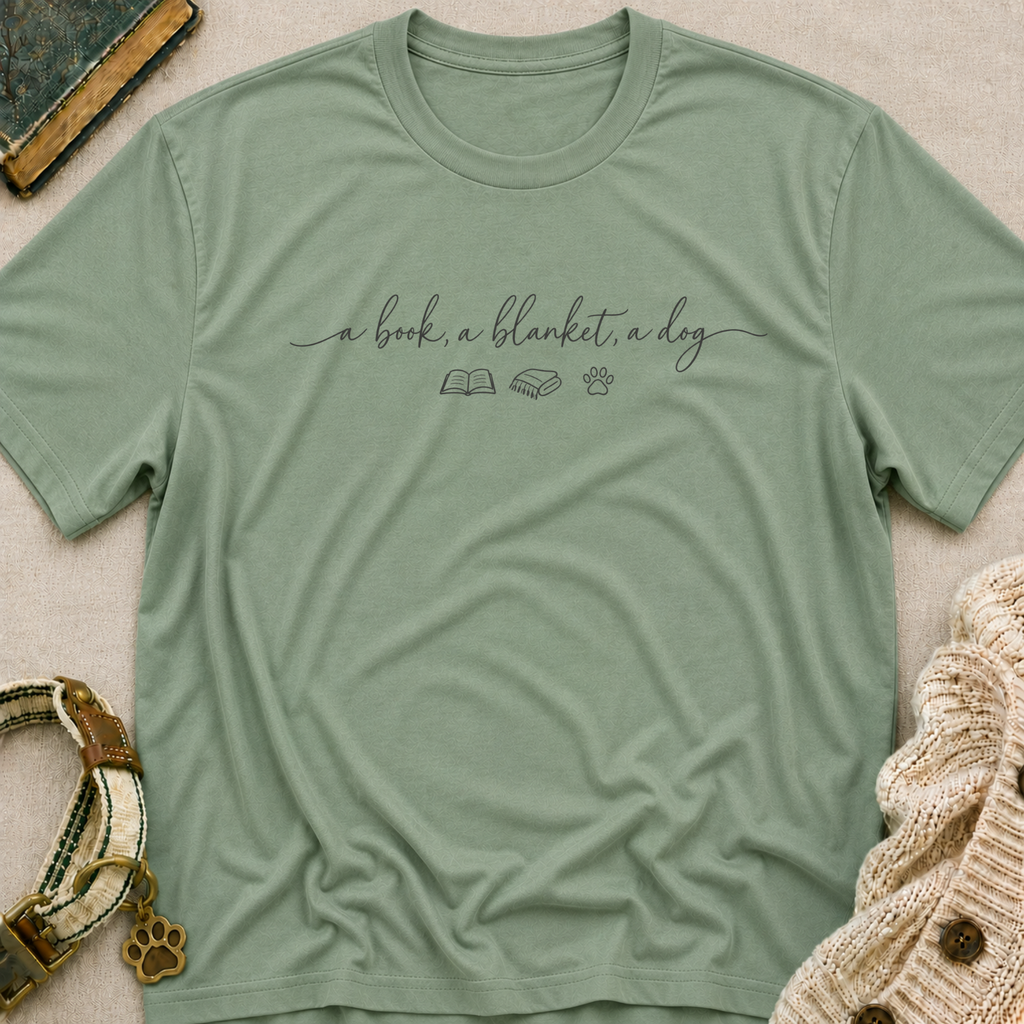 Book Blanket Dog T-Shirt