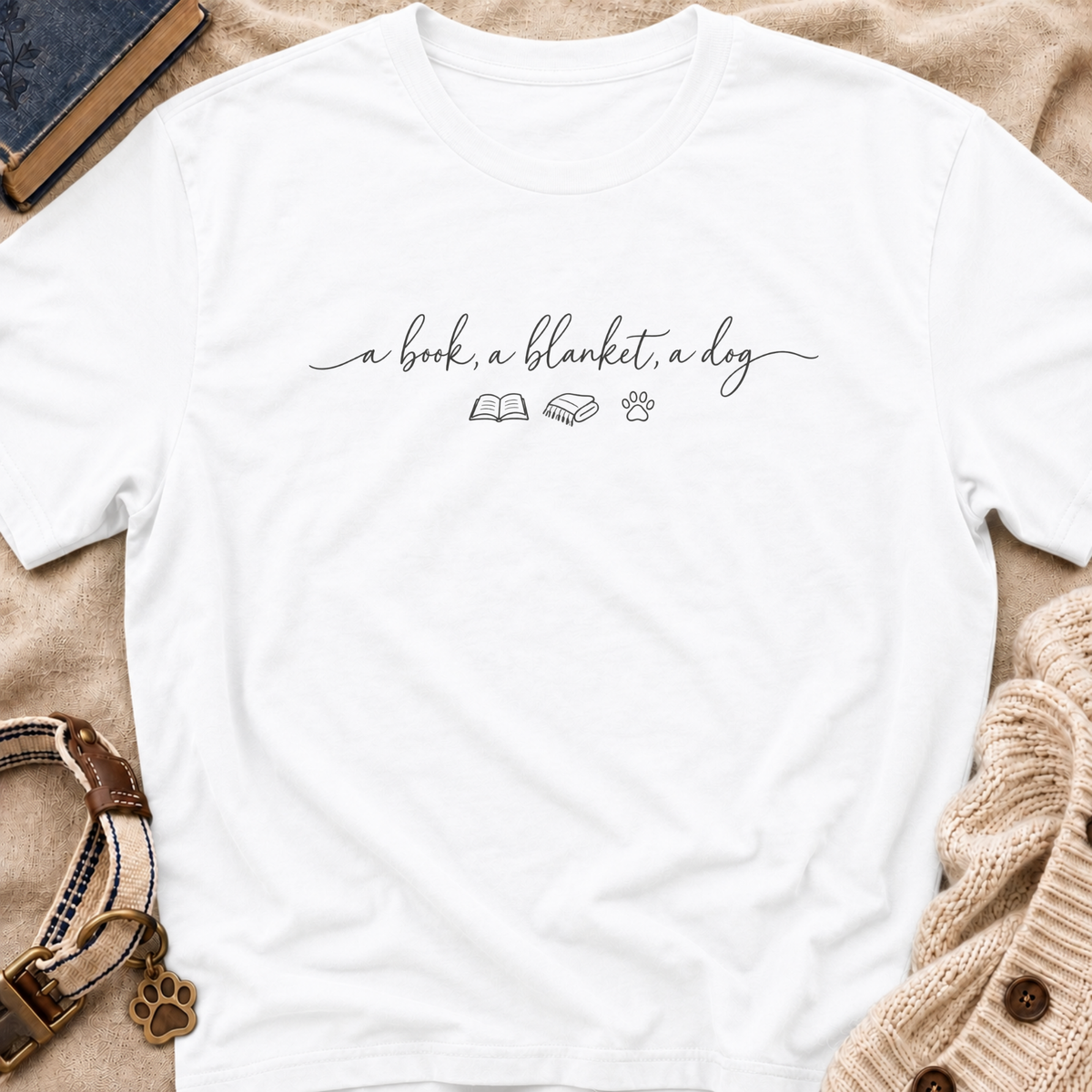 Book Blanket Dog T-Shirt